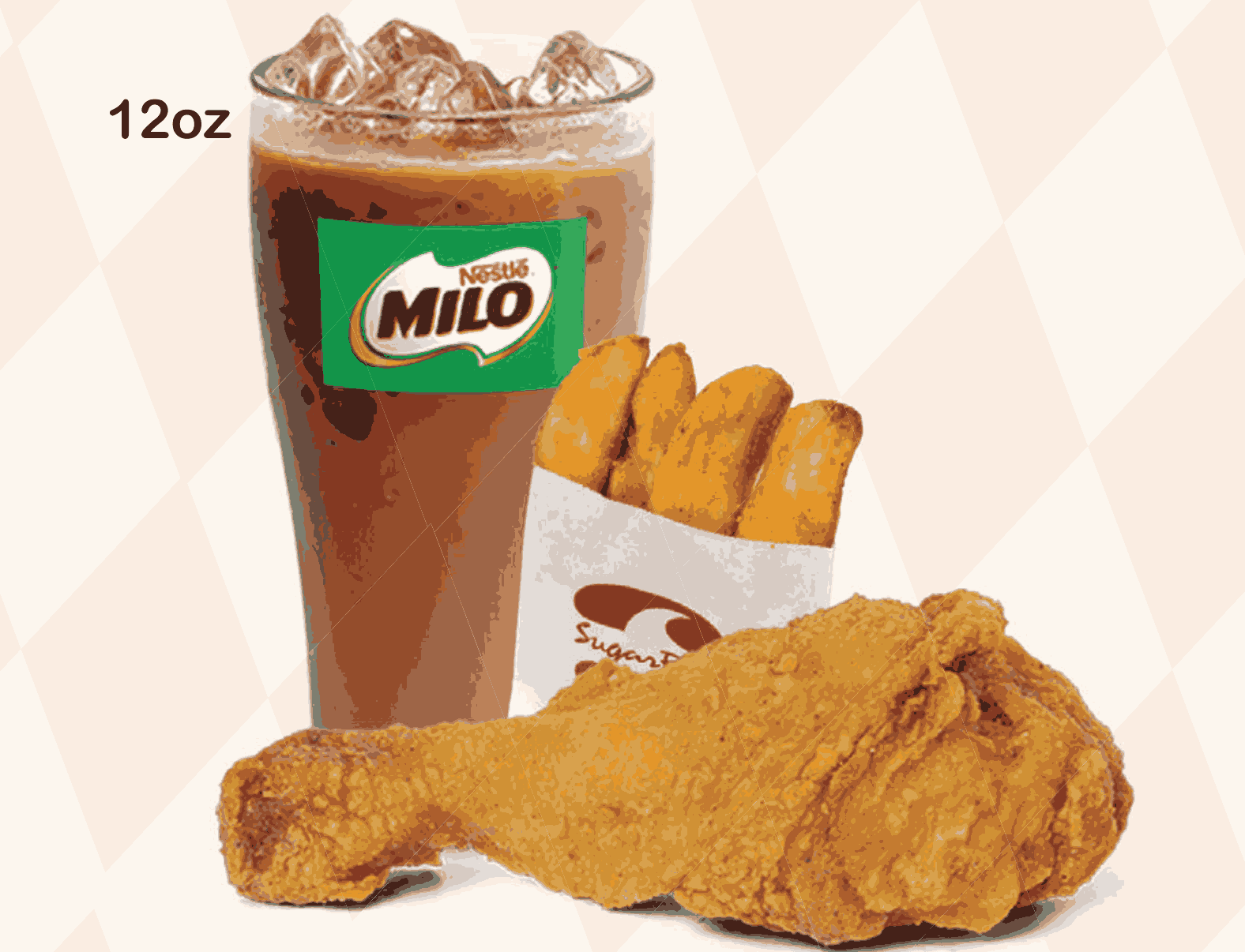 KIDS MEAL C | I PC CHICKEN WITH SIDE & ICED MILO(12OZ)