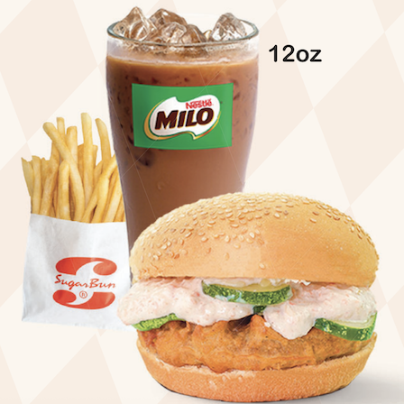 KIDS MEAL B | CHICKEN BURGER & ICED MILO(12OZ)