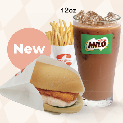 KIDS MEAL E | MINI FISH BURGER & ICED MILO(12OZ)